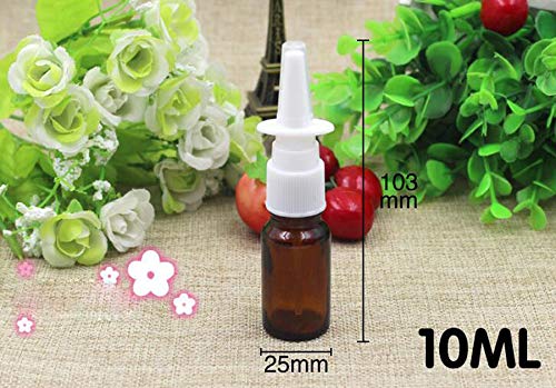 6Pcs 10Ml/0.34Oz Glass Nasal Spray Bottles - Portable Empty Refillable Fine Mist Sprayers Cosmetic Makeup Perfume Storage Contai